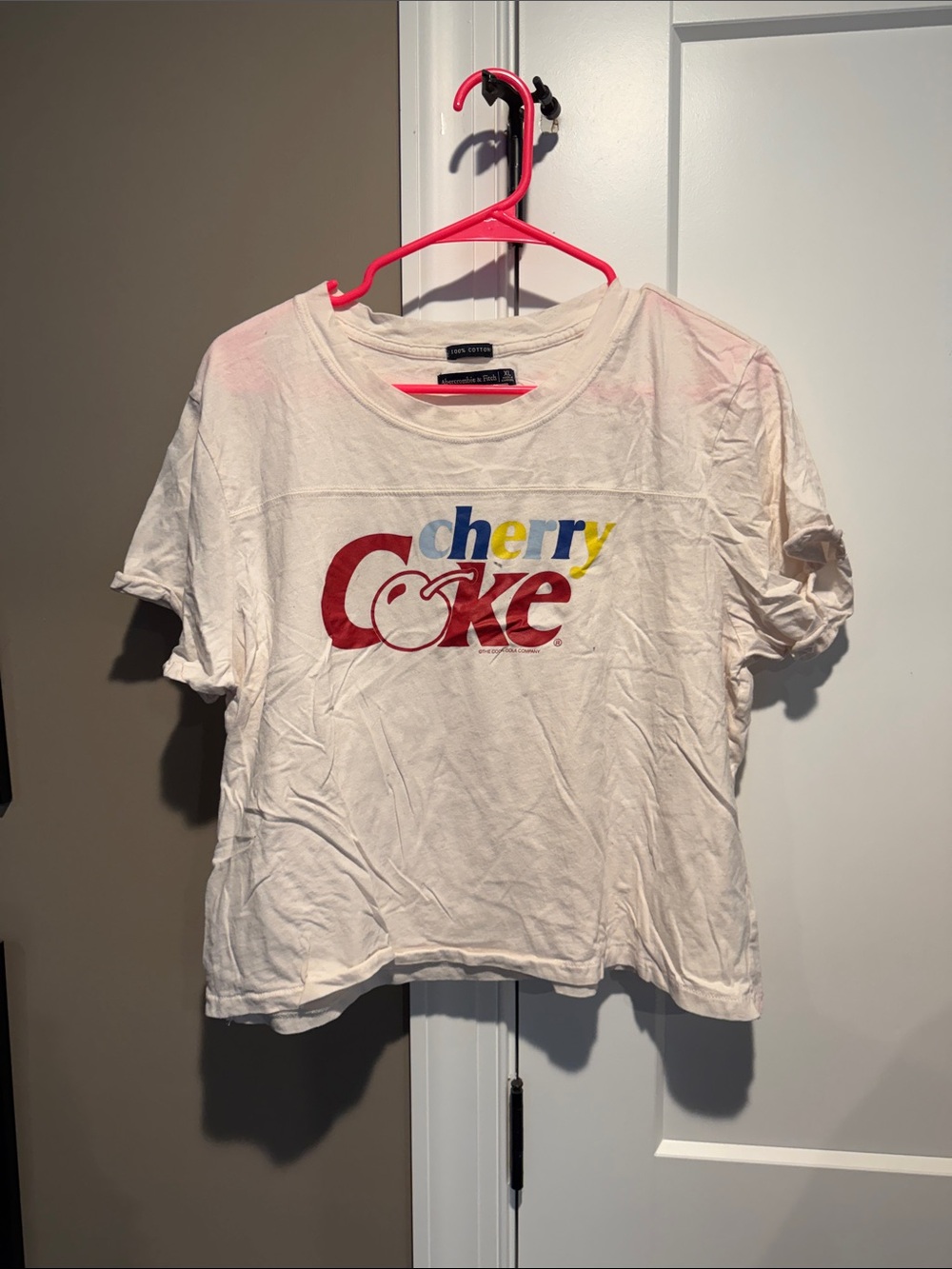 Abercrombie & Fitch White Tee with Navy Labels